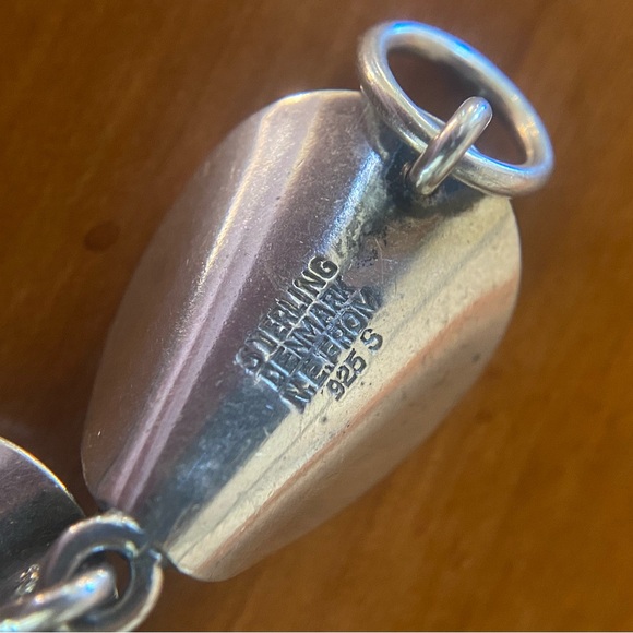 NIELS ERIK STERLING SILVER MODERNIST LINK TOGGLE BRACELET size 7” - Picture 7 of 8